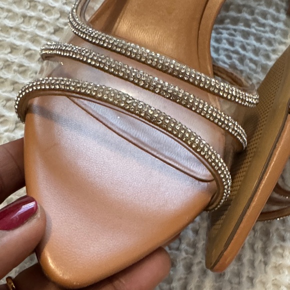 NWOT ZARA Elegant clear and Tan Heels with embellishments size 38 - Picture 5 of 7